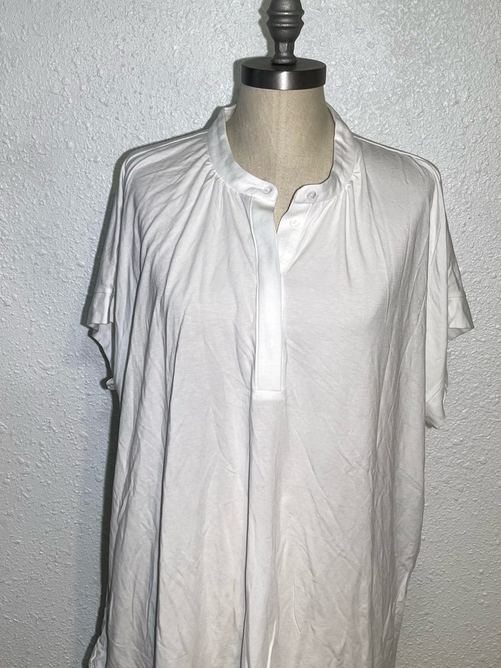 Eileen fisher women’s White fine jersey band collar blouse size 2X - Picture 6 of 10